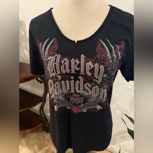 Harley Davidson Embellished T-Shirt Women’s Size Large